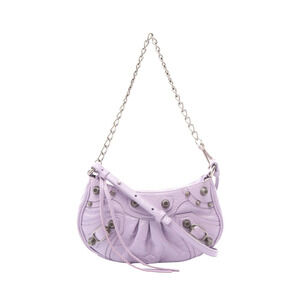 Balenciaga LE CAGOLE Handbag Leather Purple